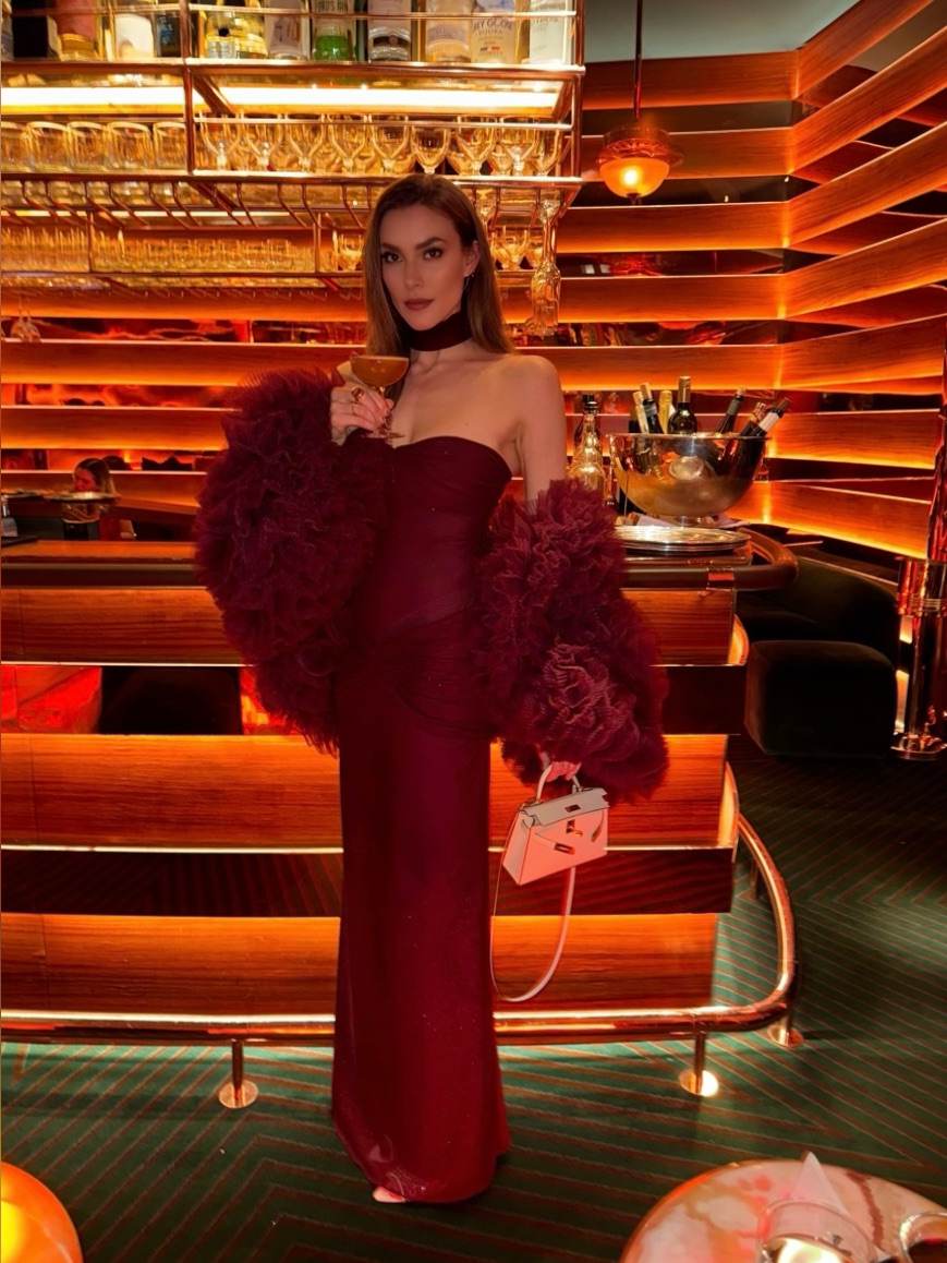 Selezza London Burgundy Tulle Ruffled Jacket — image 8 of 8